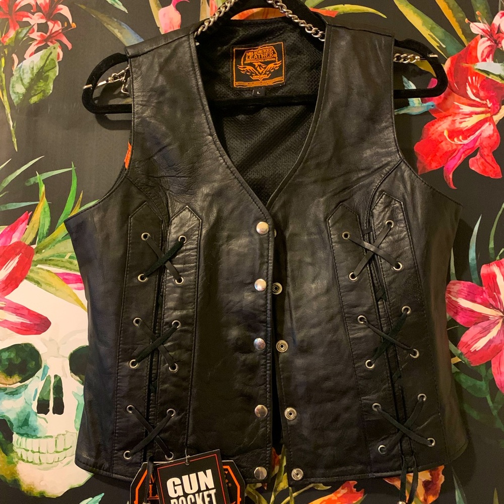 NWT Leather Motorcycle Vest